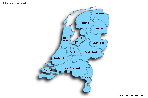 Sample Maps for The Netherlands (blue,shadowy)