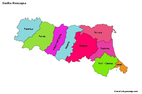 Contoh Peta untuk Emilia-Romagna (berwarna)
