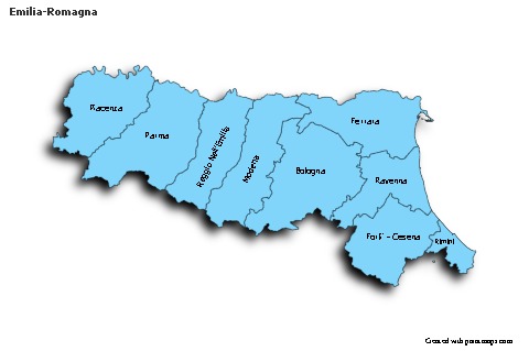 Contoh Peta untuk Emilia-Romagna (biru,bayangan)