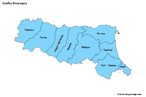 Contoh Peta untuk Emilia-Romagna (biru)