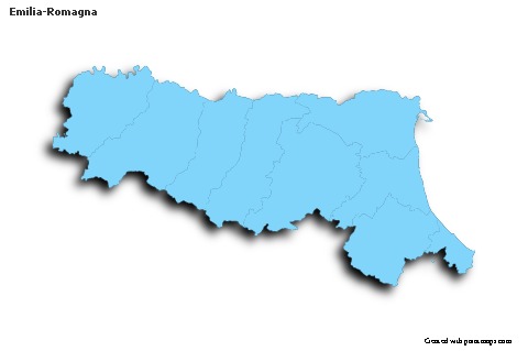 Contoh Peta untuk Emilia-Romagna (biru,garis luar,bayangan)