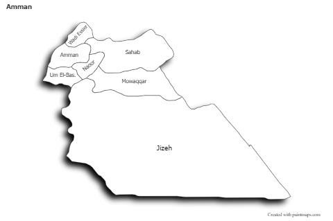 Contoh Peta untuk Amman (hitam-putih,bayangan)