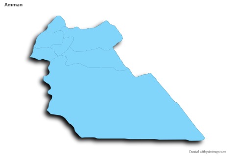 Contoh Peta untuk Amman (biru,garis luar,bayangan)