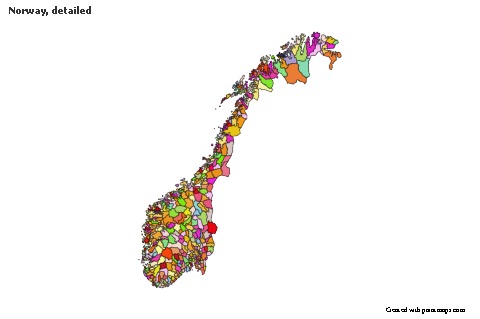 Sample Maps for Norway, detailed (colored)