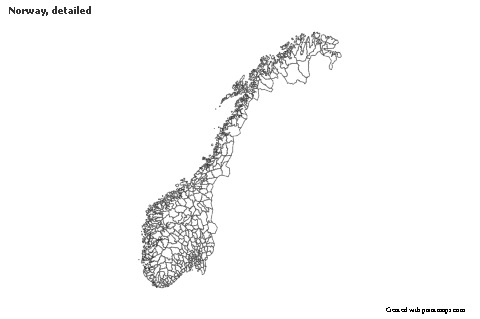 Sample Maps for Norway, detailed (black-white)