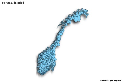 Sample Maps for Norway, detailed (blue,shadowy)