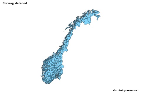 Sample Maps for Norway, detailed (blue)