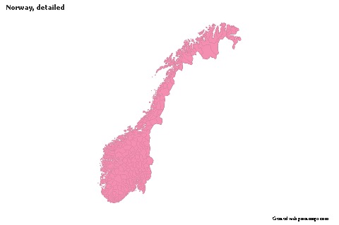 Sample Maps for Norway, detailed (pink,outline)