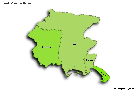 Sample Maps for Friuli-Venezia Giulia (colored,shadowy)