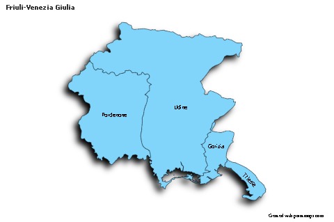 Sample Maps for Friuli-Venezia Giulia (blue,shadowy)