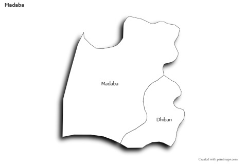 Mapas de muestra para Madaba (blanco-negro,sombrío)