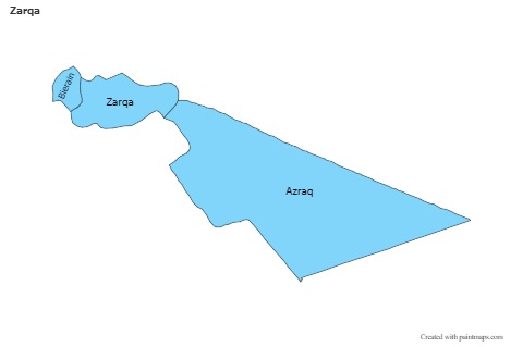 Contoh Peta untuk Zarqa (biru,garis luar,bayangan)