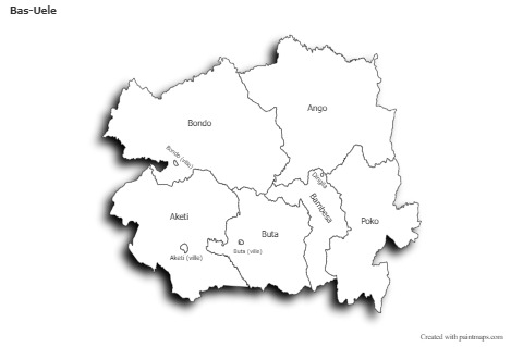 Sample Maps for Bas-Uele (black-white,shadowy)