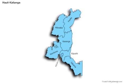 Haut-Katanga için Örnek Haritalar (mavi,gölgeli)