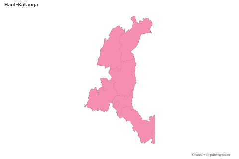 Haut-Katanga için Örnek Haritalar (pembe,anahat)