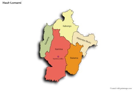 Haut-Lomami için Örnek Haritalar (renkli,gölgeli)