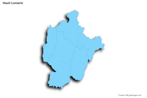 Haut-Lomami için Örnek Haritalar (mavi,anahat,gölgeli)