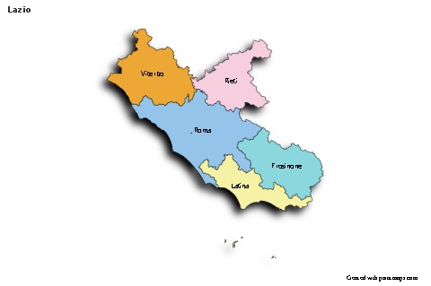 Mapas de muestra para Lazio (coloreado,sombrío)