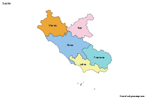 Mapas de muestra para Lazio (coloreado)