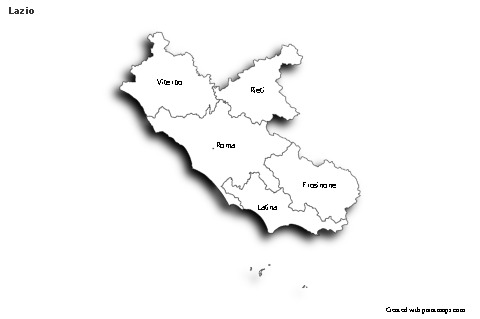 Mapas de muestra para Lazio (blanco-negro,sombrío)