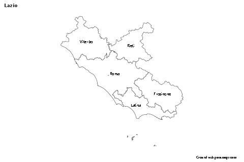 Mapas de muestra para Lazio (blanco-negro)