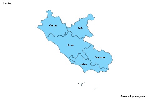 Mapas de muestra para Lazio (azul)