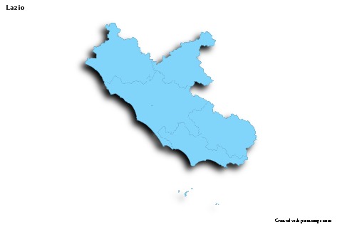 Mapas de muestra para Lazio (azul,contorno,sombrío)