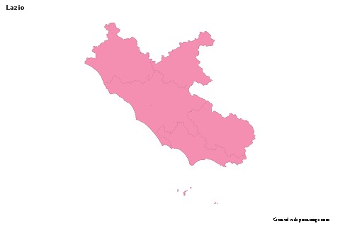 Mapas de muestra para Lazio (rosa,contorno)