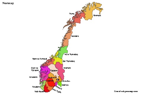 Sample Maps for Norway (colored)