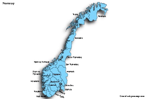 Sample Maps for Norway (blue,shadowy)