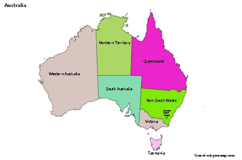 Contoh Peta untuk Australia (berwarna)