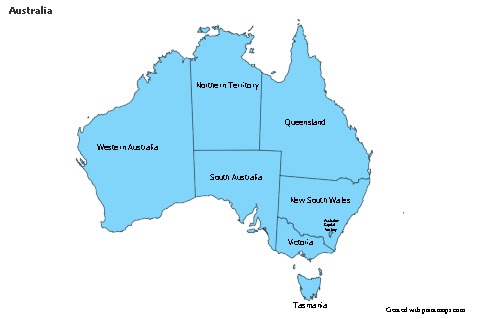 Contoh Peta untuk Australia (biru)