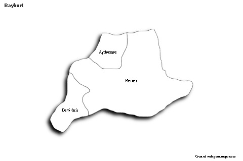 Sample Maps for Bayburt (black-white,shadowy)
