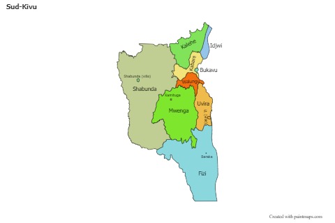 Contoh Peta untuk Sud-Kivu (berwarna)