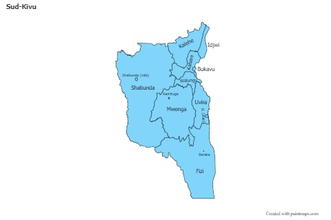 Contoh Peta untuk Sud-Kivu (biru,garis luar,bayangan)