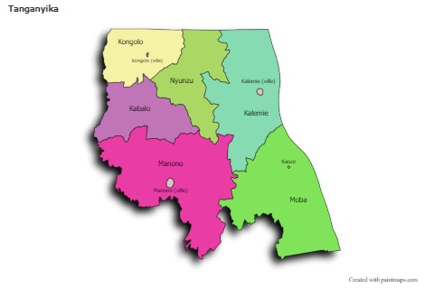 Sample Maps for Tanganyika (colored,shadowy)