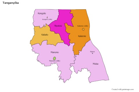 Sample Maps for Tanganyika (black-white,shadowy)