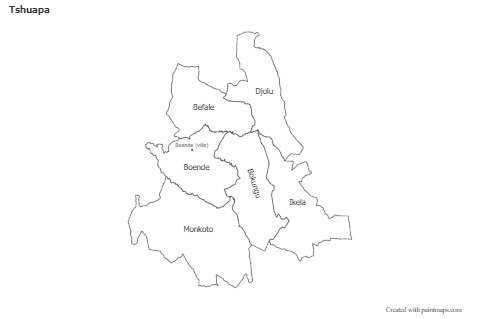 Contoh Peta untuk Tshuapa (hitam-putih)