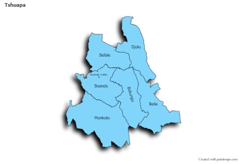 Contoh Peta untuk Tshuapa (biru,bayangan)