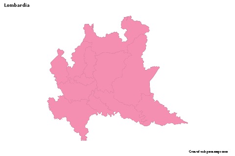 Contoh Peta untuk Lombardia (merah jambu,garis besar)