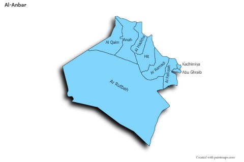 Contoh Peta untuk Al-Anbar (biru,bayangan)