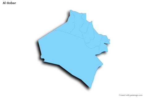 Contoh Peta untuk Al-Anbar (biru,garis luar,bayangan)
