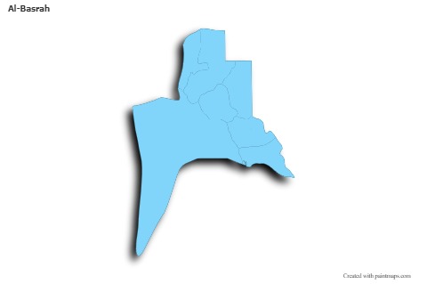 Sample Maps for Al-Basrah (blue,outline,shadowy)