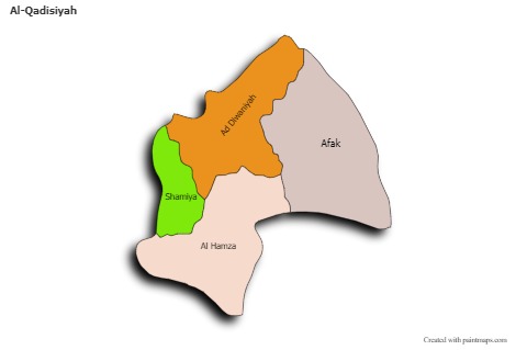 Sample Maps for Al-Qadisiyah (colored,shadowy)