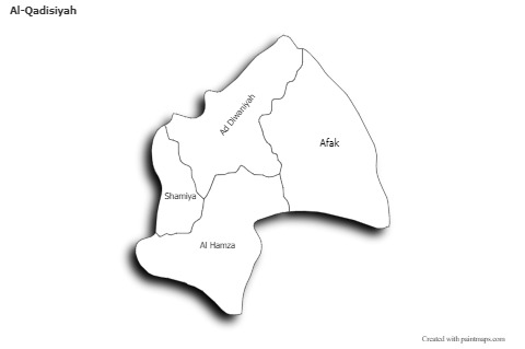 Sample Maps for Al-Qadisiyah (black-white,shadowy)