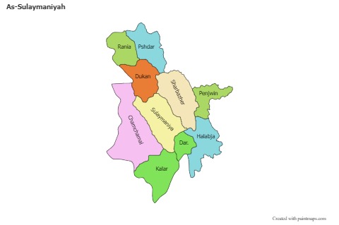 Mapas de muestra para As-Sulaymaniyah (coloreado)