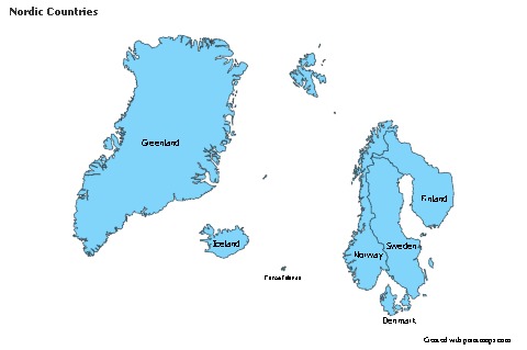 Sample Maps for Nordic Countries (blue)