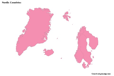 Sample Maps for Nordic Countries (pink,outline)