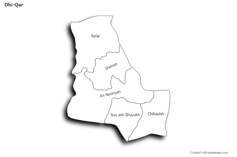 Contoh Peta untuk Dhi-Qar (hitam-putih,bayangan)