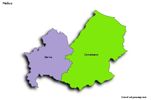Contoh Peta untuk Molise (berwarna,bayangan)